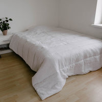 White Winter Organic HEMP + FLAX comforter  blanket duvet - natural linen fabric with filler organic Hemp fiber