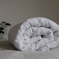 White Winter Organic HEMP + FLAX comforter  blanket duvet - natural linen fabric with filler organic Hemp fiber