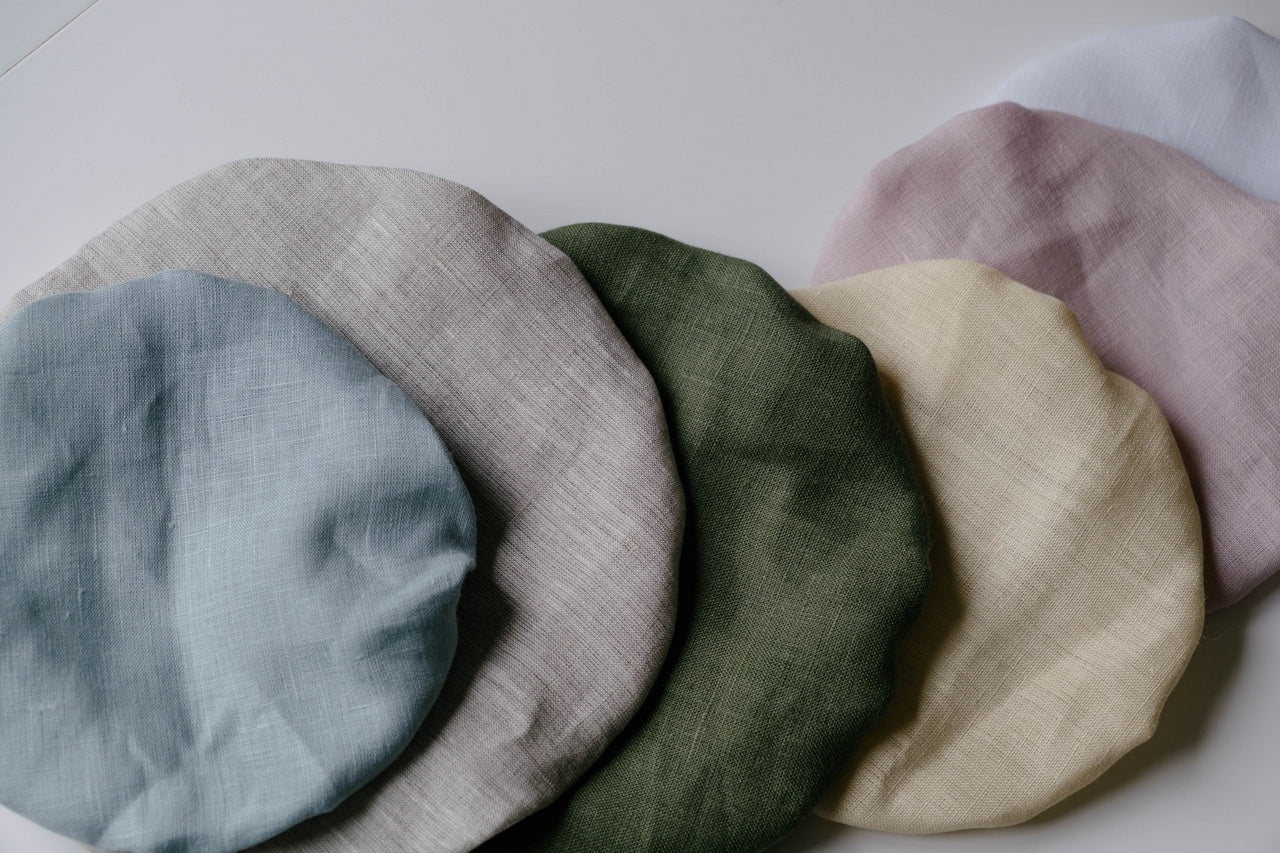 Hemp Linen Bowl Covers Hemp Linen fabric container covers