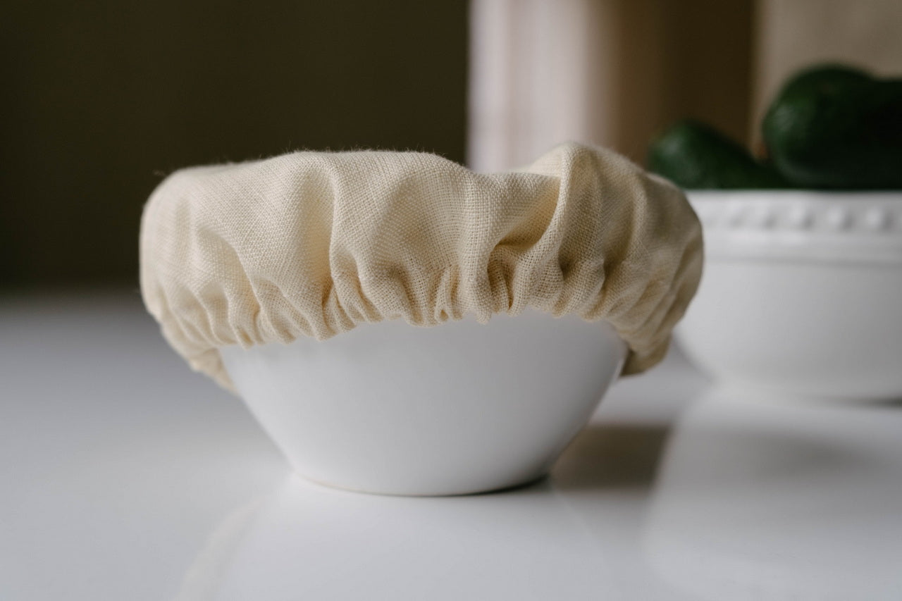 Hemp Linen Bowl Covers Hemp Linen fabric container covers