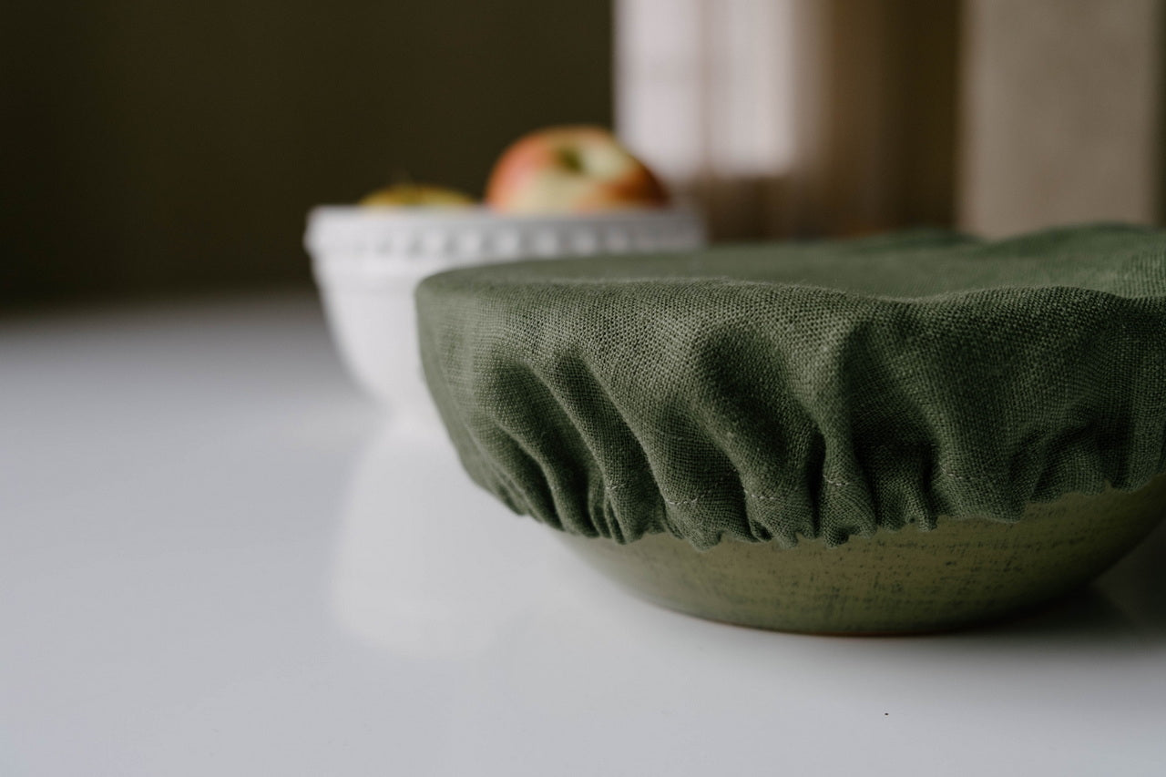 Hemp Linen Bowl Covers Hemp Linen fabric container covers