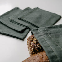 12" / 4 pcs dark green Linen napkins Natural napkins, Cloth napkins set, Fabric napkins wedding bulk, Table linens