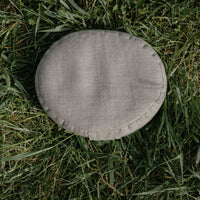 Small articular yoga cushion filled buckwheat hulls Linen Zafu pillow / Oval Linen floor pillow with Buckwheat hulls Meditation