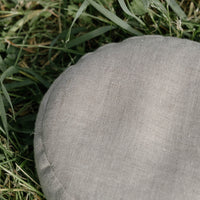 Small articular yoga cushion filled buckwheat hulls Linen Zafu pillow / Oval Linen floor pillow with Buckwheat hulls Meditation