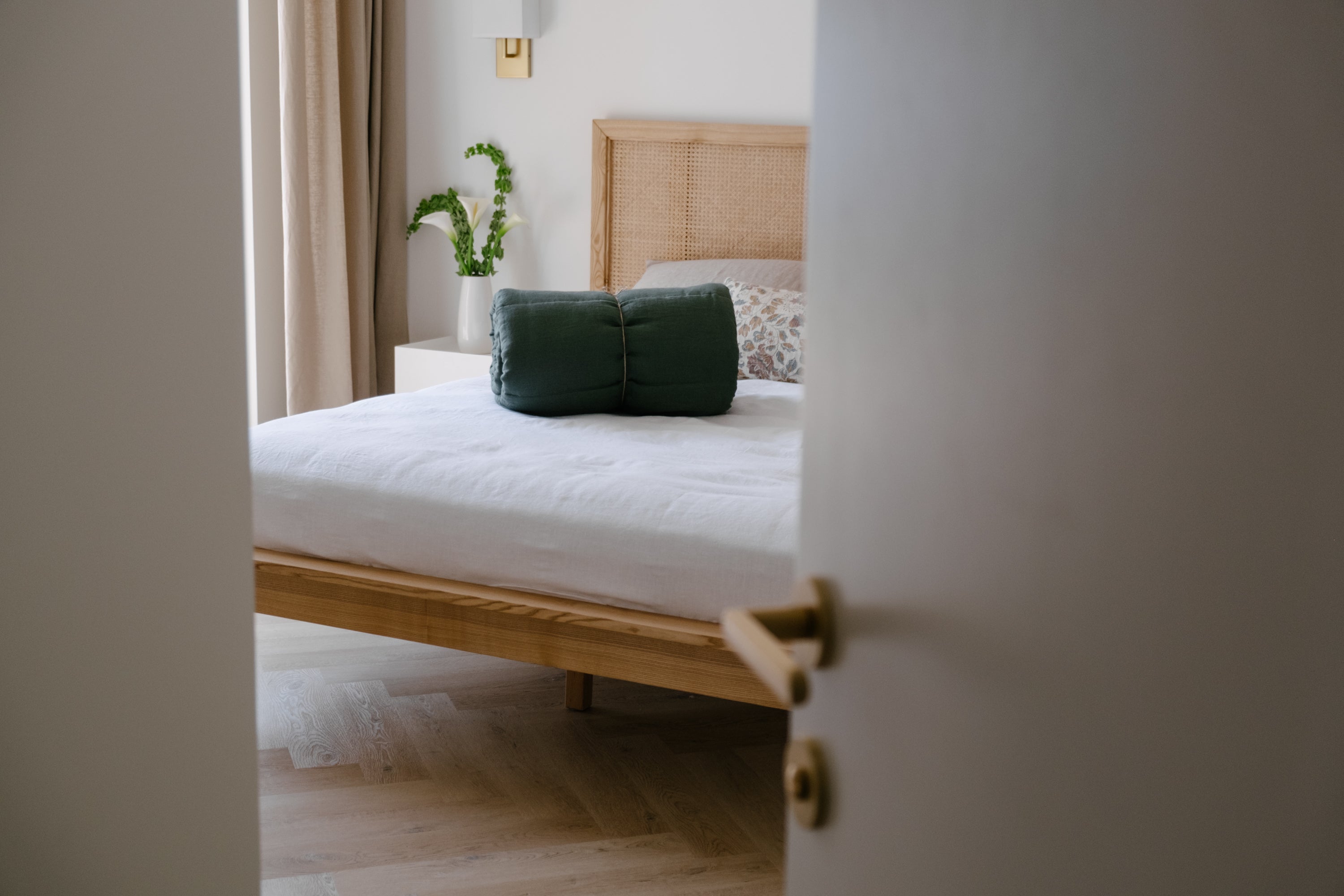 Natural Hemp Linen Blanket "Wood Breeze" quilt - linen organic fabric + filler organic Hemp fiber