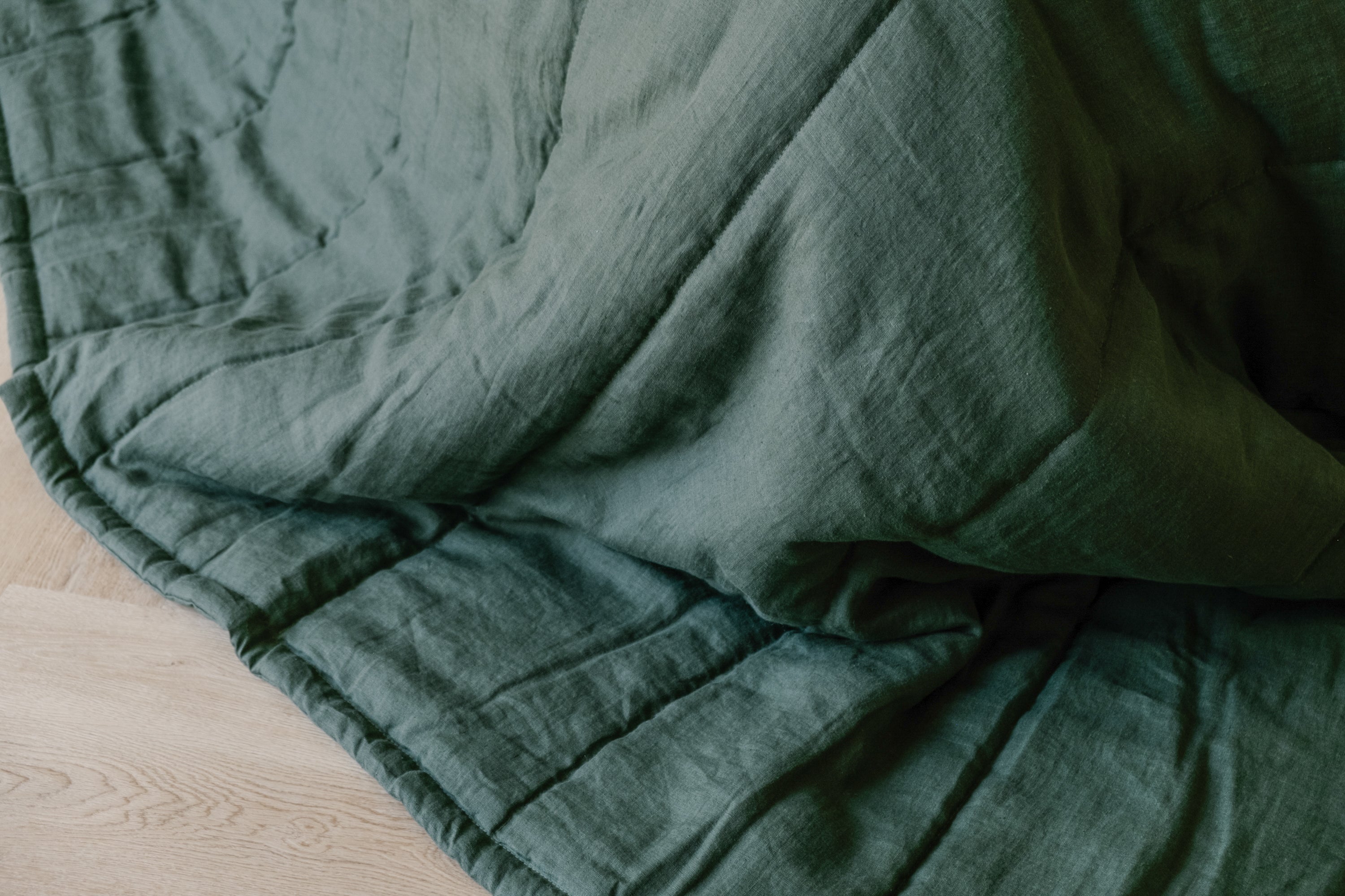 Natural Hemp Linen Blanket "Wood Breeze" quilt - linen organic fabric + filler organic Hemp fiber