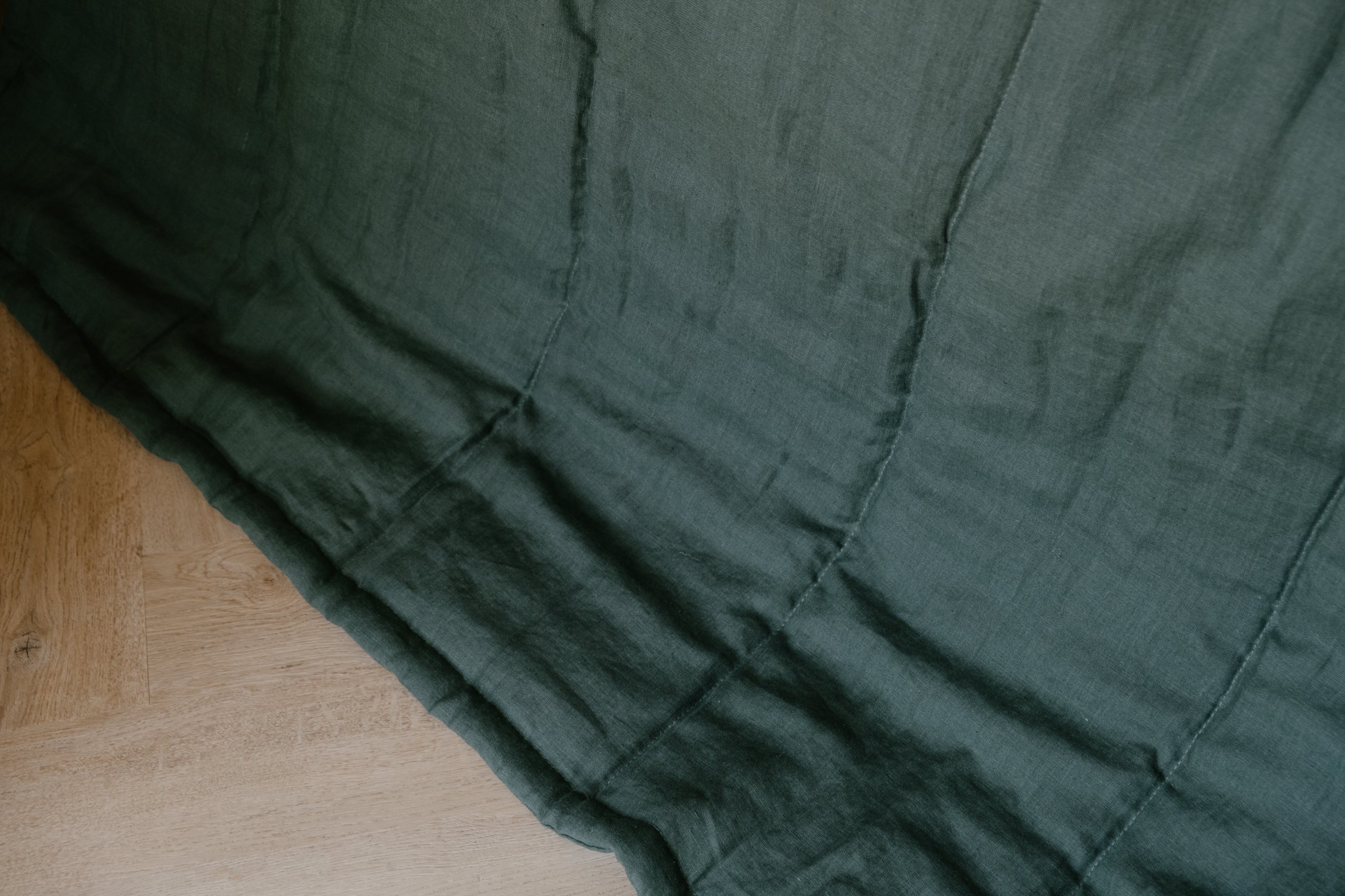 Natural Hemp Linen Blanket "Wood Breeze" quilt - linen organic fabric + filler organic Hemp fiber