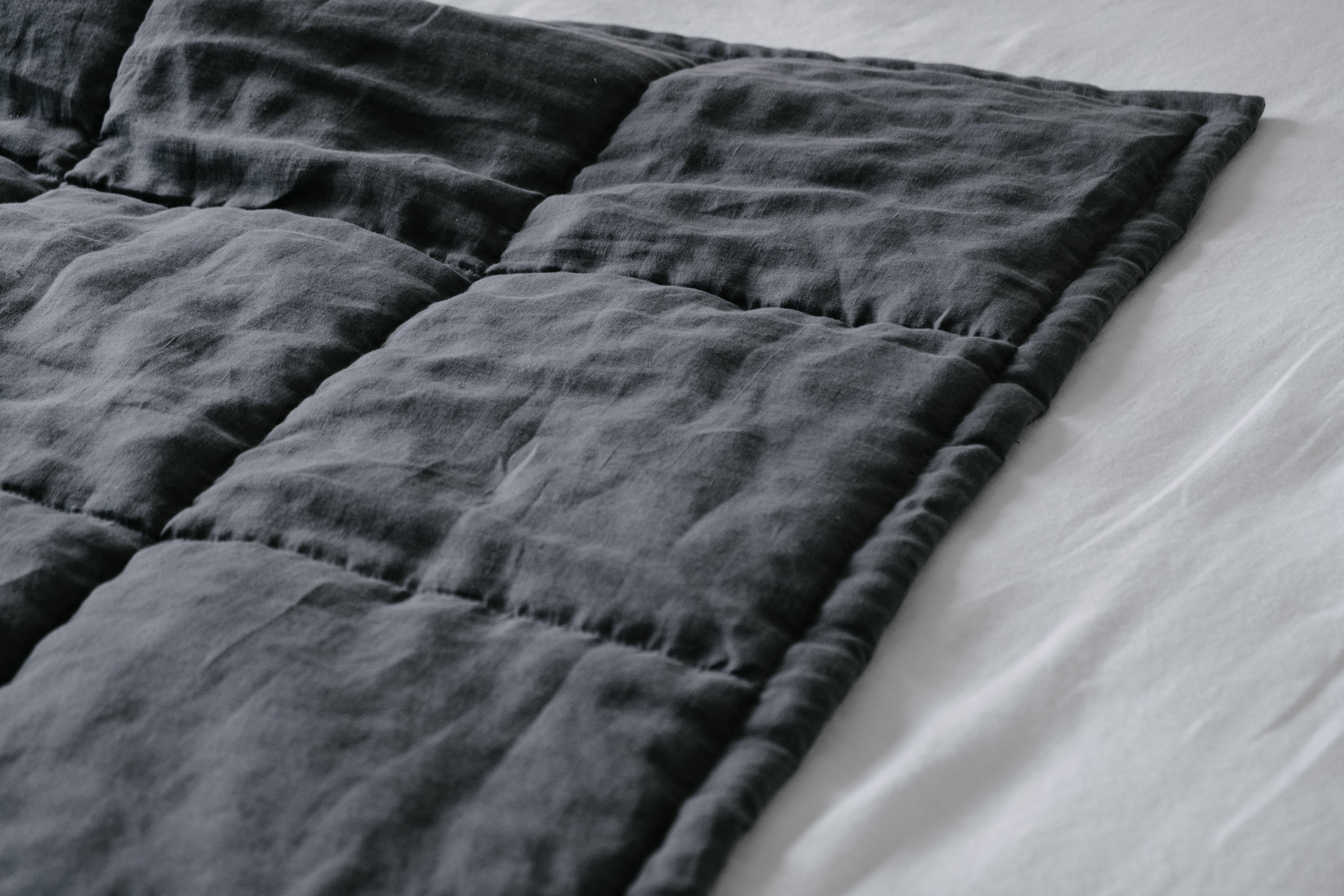 Thick 400gr.m2 Natural Hemp Linen Blanket Graphite Earth Hemp Fiber Filler in Linen Fabric / Hand made
