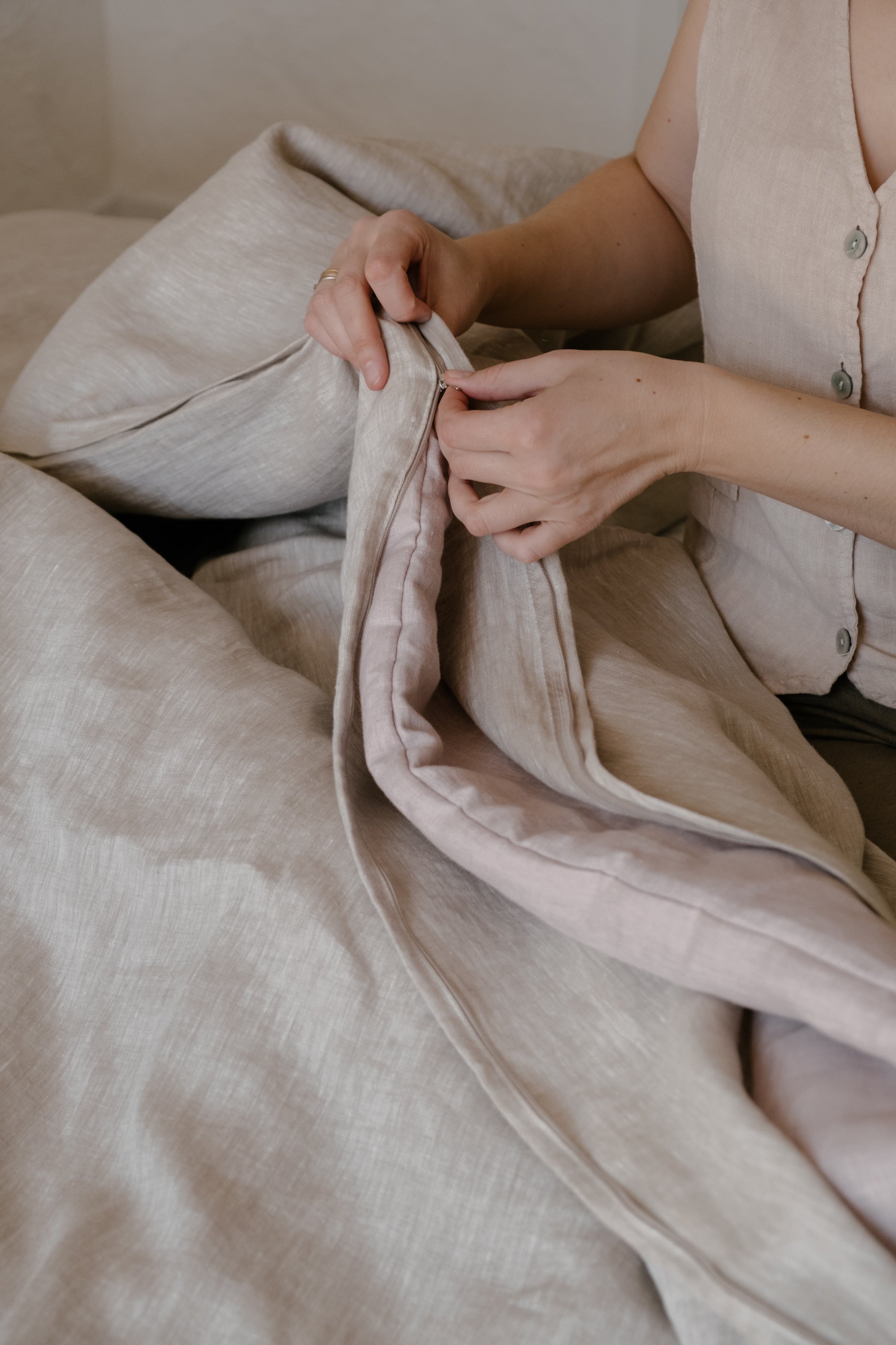 Linen Duvet Cover with zipper Natural Washed 100% Linen Fabric Full Queen King Custom Size