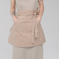 Beige Cotton Waist Apron, natural bistro apron half apron with pockets Personalized Embroidery Apron for women, men
