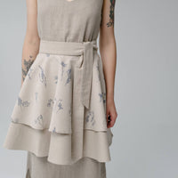 Linen Waist Apron vintage rustic, natural apron half apron Apron for woman