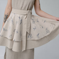 Linen Waist Apron vintage rustic, natural apron half apron Apron for woman