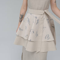 Linen Waist Apron vintage rustic, natural apron half apron Apron for woman