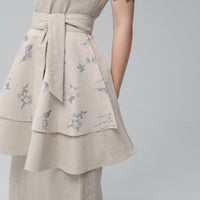 Linen Waist Apron vintage rustic, natural apron half apron Apron for woman