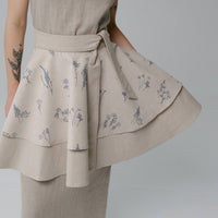 Linen Waist Apron vintage rustic, natural apron half apron Apron for woman