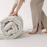 HEMP Linen Topper / Futon / Shikibuton Mat 3” thick filled organic hemp fiber filler in Linen fabric Custom Size Hand made