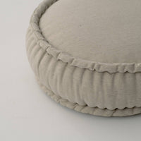Thick Round Hemp Cushion filled Organic Hemp Fiber in natural Linen fabric Floor cushion Meditation pillow custom made size