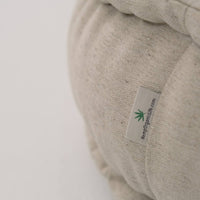 Thick Round Hemp Cushion filled Organic Hemp Fiber in natural Linen fabric Floor cushion Meditation pillow custom made size