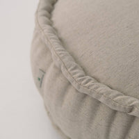 Thick Round Hemp Cushion filled Organic Hemp Fiber in natural Linen fabric Floor cushion Meditation pillow custom made size