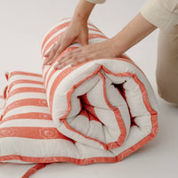 Organic Play mat Crawling mat filled HEMP Fiber in linen fabric playpen Blanky padded