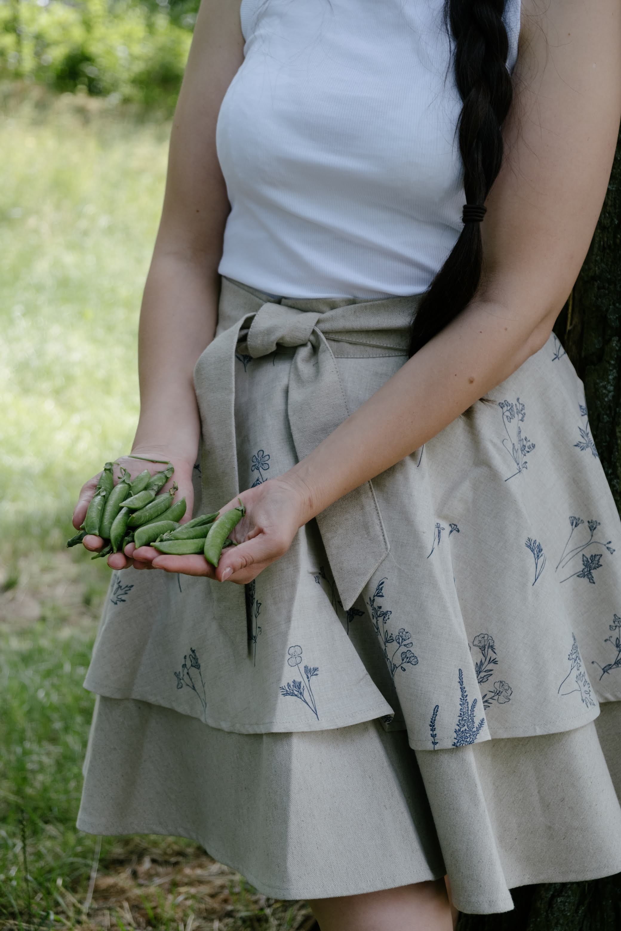 Linen Waist Apron vintage rustic, natural apron half apron Apron for woman