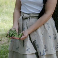 Linen Waist Apron vintage rustic, natural apron half apron Apron for woman