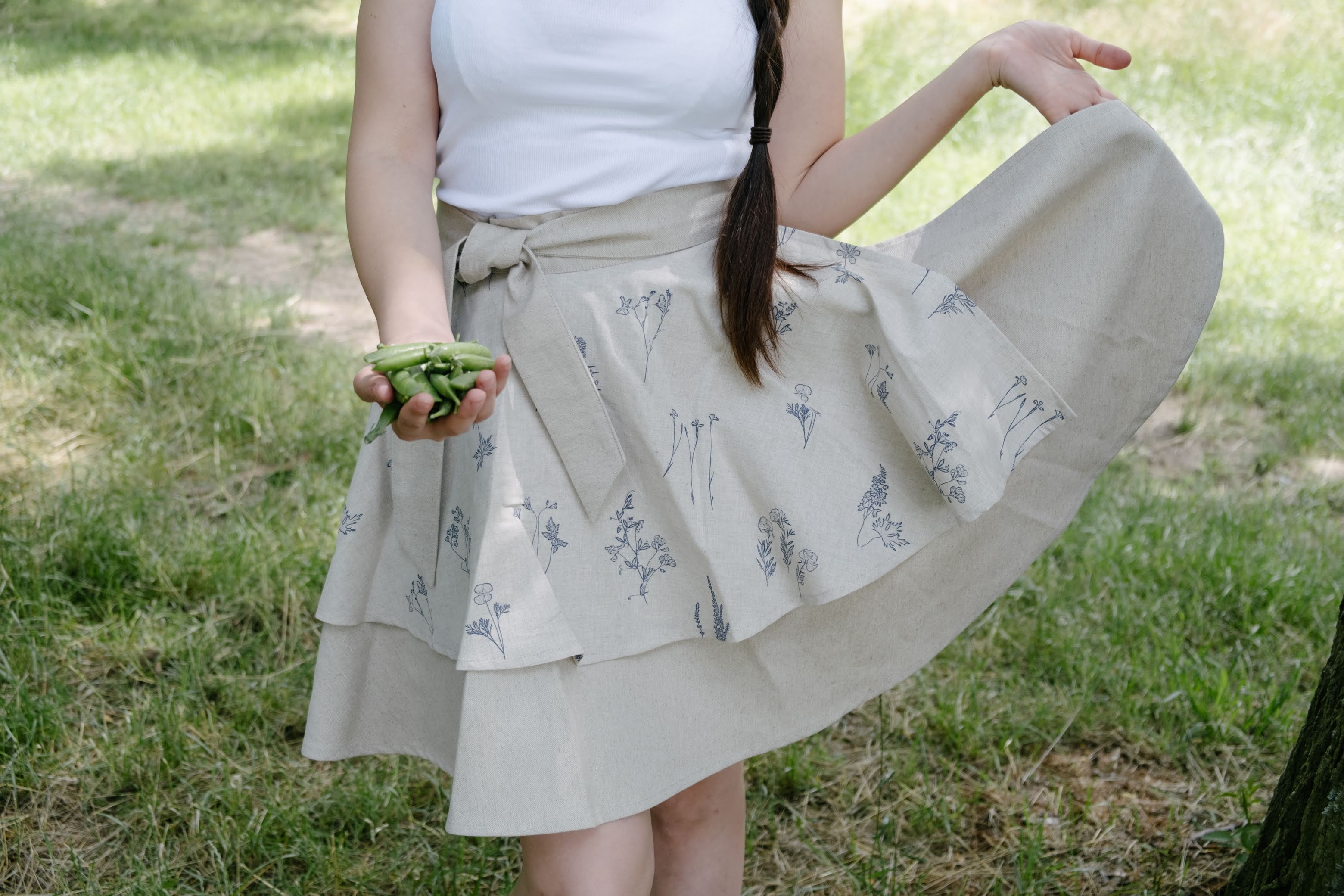 Linen Waist Apron vintage rustic, natural apron half apron Apron for woman