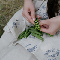 Linen Waist Apron vintage rustic, natural apron half apron Apron for woman