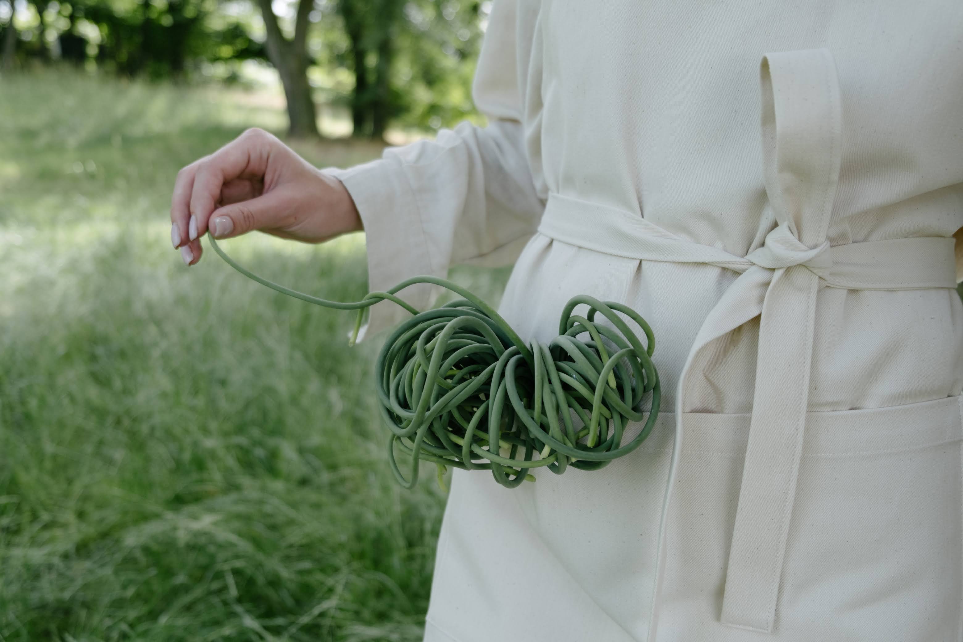 Natural Apron Personalized Eco-friendly Cotton apron Full Embroidery apron Long Apron with pocket for women, men