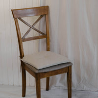 Hemp Linen seat cushion for chair with ties filled organic hemp fiber in natural non dyed linen fabric Chair Cushion Pillow seat
