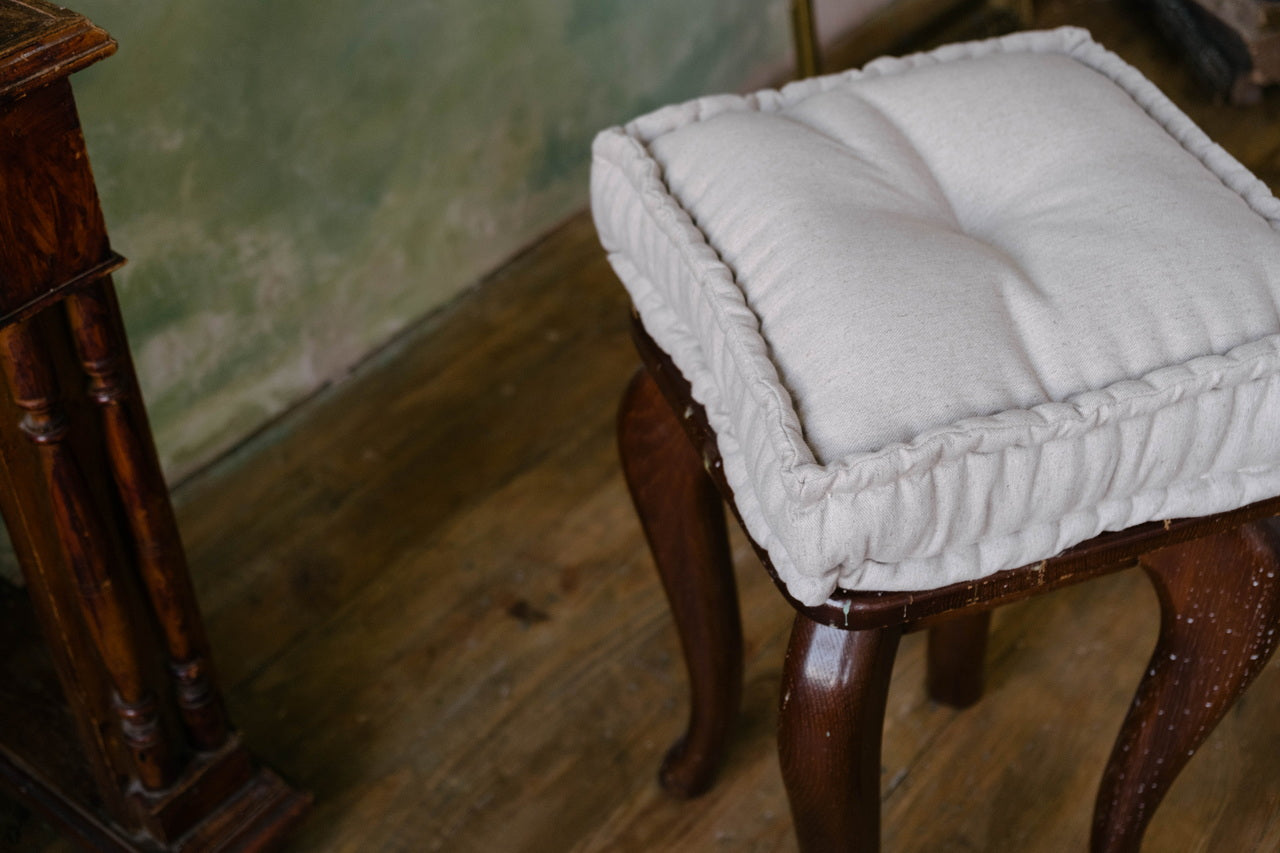 Small Hemp Linen Cushions filled organic hemp fiber in Natural non-dyed Linen Fabric / Floor Cushion Pillow Seat Decorative Meditation Yoga