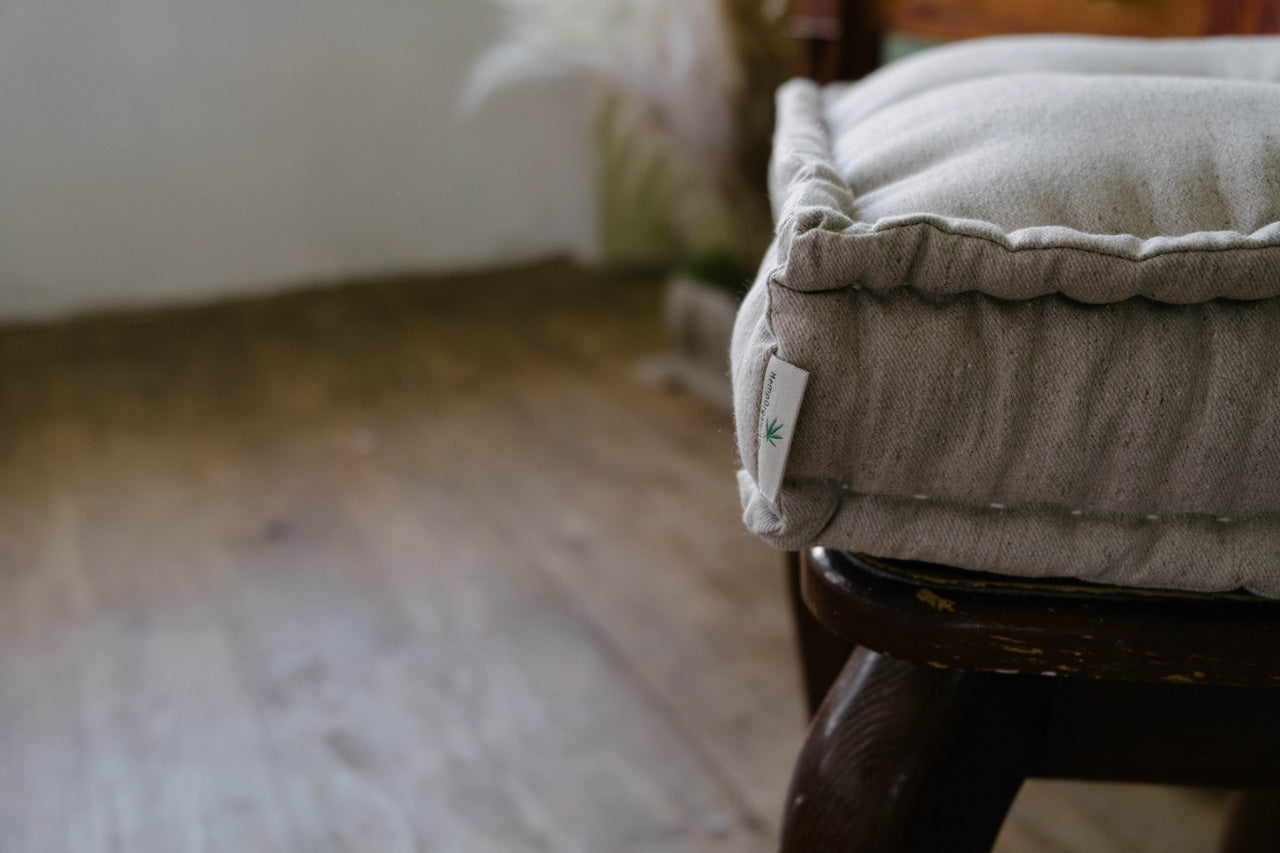 Small Hemp Linen Cushions filled organic hemp fiber in Natural non-dyed Linen Fabric / Floor Cushion Pillow Seat Decorative Meditation Yoga