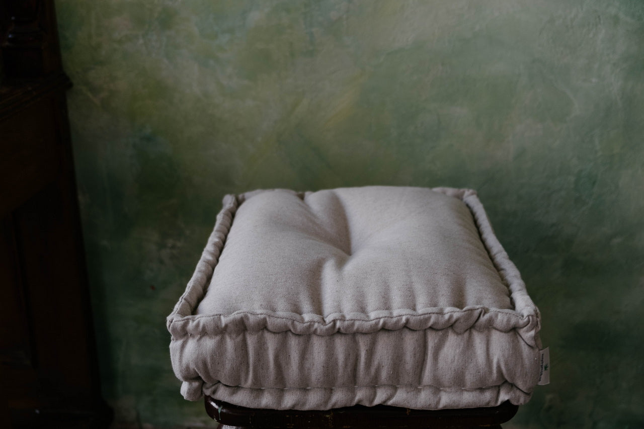 Small Hemp Linen Cushions filled organic hemp fiber in Natural non-dyed Linen Fabric / Floor Cushion Pillow Seat Decorative Meditation Yoga