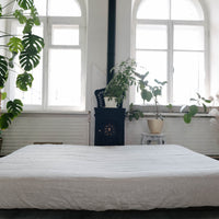 Hemp Linen Mattress Pad cover as fitted sheet filled organic Hemp Fiber in 100% non-dyed Linen fabric Queen Full, Twin, King, custom size/Hypoallergenic