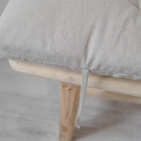 Natural Hemp Linen Cushion with Ties Custom Made filled organic Hemp Fiber in natural non dyed Linen Fabric Window Bench Mudroom cushions