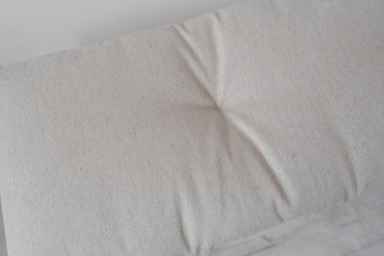 Natural Hemp Linen Bench Cushion with Ties Custom Made filled organic Hemp Fiber in natural non dyed Linen Fabric Window Bench Mudroom cushions