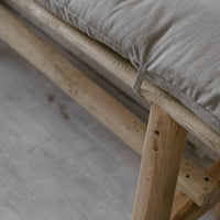 Natural Hemp Linen Cushion with Ties Custom Made filled organic Hemp Fiber in natural non dyed Linen Fabric Window Bench Mudroom cushions