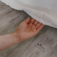 White Linen Fitted Sheet Linen Washed Fabric Queen Full, Twin, King Custom size