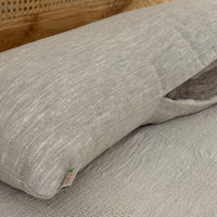 Hemp Body Pillow Filled Breathable Hemp Fiber Filler in Natural Linen Fabric Side Sleeper Support Pillow with regulation height
