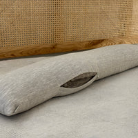 Hemp Body Pillow Filled Breathable Hemp Fiber Filler in Natural Linen Fabric Side Sleeper Support Pillow with regulation height
