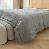 Graphite Hemp Blanket Bedspread or Throw - Hemp Filling in Washed Linen Cotton fabric - Minimalist Bed Cover - Breathable Summer blanket