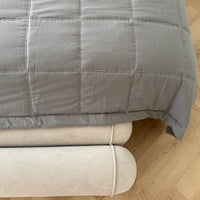 Graphite Hemp Blanket Bedspread or Throw - Hemp Filling in Washed Linen Cotton fabric - Minimalist Bed Cover - Breathable Summer blanket