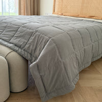 Graphite Hemp Blanket Bedspread or Throw - Hemp Filling in Washed Linen Cotton fabric - Minimalist Bed Cover - Breathable Summer blanket