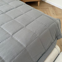 Graphite Hemp Blanket Bedspread or Throw - Hemp Filling in Washed Linen Cotton fabric - Minimalist Bed Cover - Breathable Summer blanket