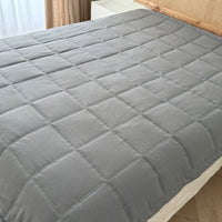 Graphite Hemp Blanket Bedspread or Throw - Hemp Filling in Washed Linen Cotton fabric - Minimalist Bed Cover - Breathable Summer blanket