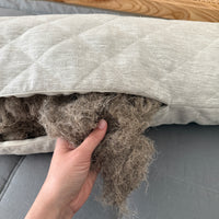 Quilted Hemp Body Pillow Filled Breathable Hemp Fiber Filler in Natural Linen Fabric / Side Sleeper Support Pillow with regulation height