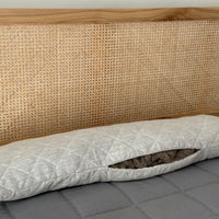 Quilted Hemp Body Pillow Filled Breathable Hemp Fiber Filler in Natural Linen Fabric / Side Sleeper Support Pillow with regulation height