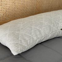 Quilted Hemp Body Pillow Filled Breathable Hemp Fiber Filler in Natural Linen Fabric / Side Sleeper Support Pillow with regulation height