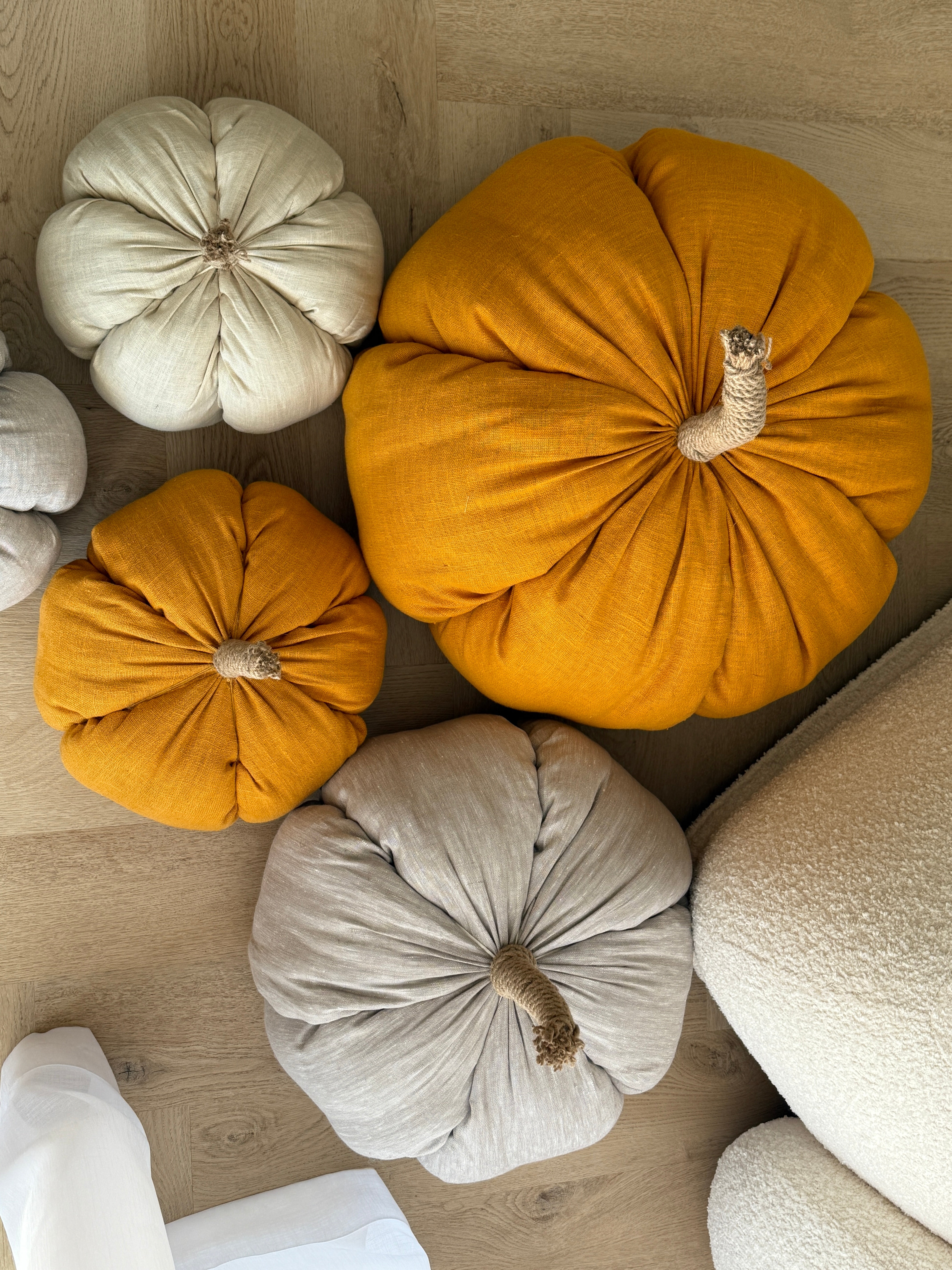 HEMP Linen Home Decor filled Natural Hemp Fiber - Hemp Textile Pumpkins - Naturally Cozy - Eco-Friendly Autumn Decor