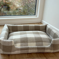 Natural Hemp Linen Pet Bed Filled Organic Hemp Fiber in thick Linen Natural Fabric Dog Floor cushion Pad Medium Large Dog cots eco friendly